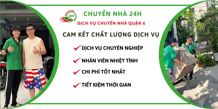 Chuyển Nhà 24H cam kết chất lượng dịch vụ tốt nhất, đảm bảo tiết kiệm thời gian và có chi phí tốt nhất