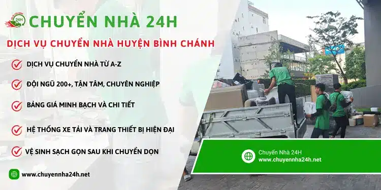 Dịch vụ Chuyển Nhà 24H cung cấp dịch vụ chuyển nhà trọn gói huyện Bình Chánh mang đến sự hài lòng cho quý khách