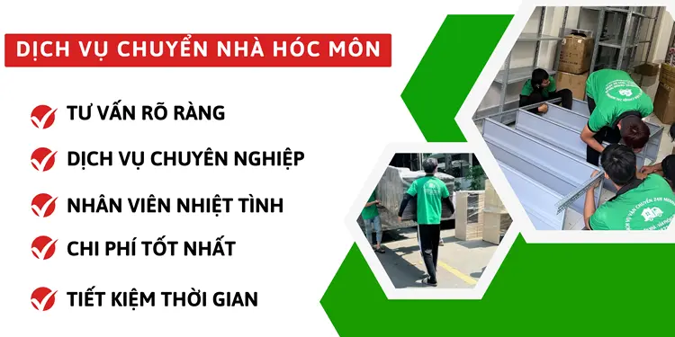 Dịch vụ chuyển nhà huyện Hóc Môn cung cấp dịch vụ có chất lượng và chi phí có giá cả hợp lí nhất