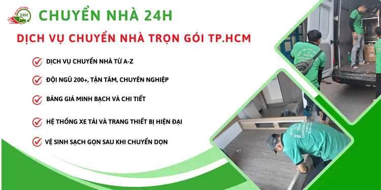 Dịch vụ Chuyển Nhà 24H cung cấp dịch vụ vận chuyển trọn gói giá rẻ, chuyên nghiệp và đảm bảo chất lượng dịch vụ