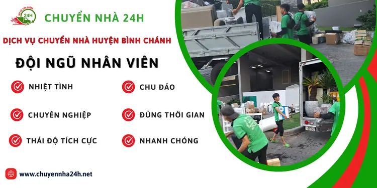 Đội ngũ nhân viên của đơn vị Chuyển Nhà 24H luôn luôn sẵn sàng phục vụ quý khách hàng