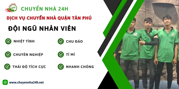 Đội ngũ nhân viên Chuyển Nhà 24H luôn sẵn sàng phục vụ quý khách, luôn nhiệt tình cũng như hòa đồng và tỉ mỉ