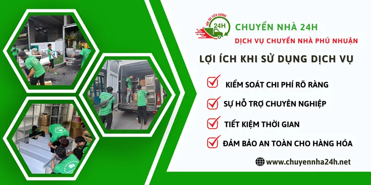 Chuyển Nhà 24H mang đến lợi ích là đảm bảo an toàn cho hàng hóa và giúp tiết kiệm thời gian cho quý khách