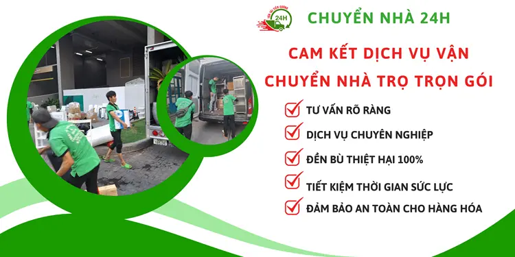 Dịch vụ Chuyển Nhà 24H cam kết dịch vụ vận chuyển nhà trọ giá rẻ chuyên nghiệp và đảm bảo an toàn cho hàng hóa của quý khách hàng 