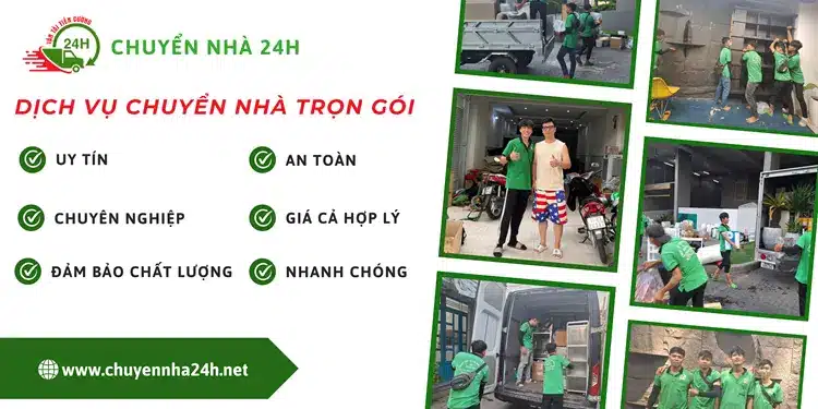 Chuyển Nhà 24H cung cấp dịch vụ chuyển nhà trọn gói với chất lượng dịch vụ uy tín, an toàn