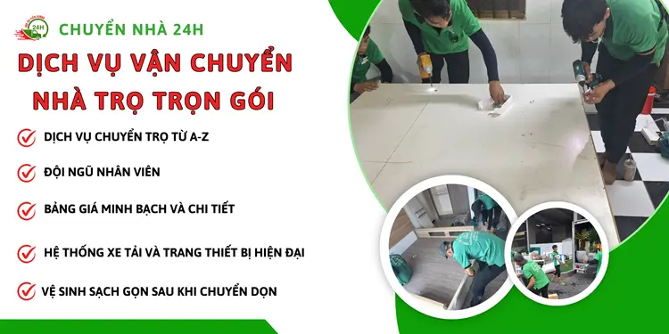 Dịch vụ chuyển nhà trọ giá rẻ của đơn vị vận chuyển Chuyển Nhà 24H mang đến chất lượng dịch vụ tốt nhất, không phụ sự tin tưởng của khách hàng