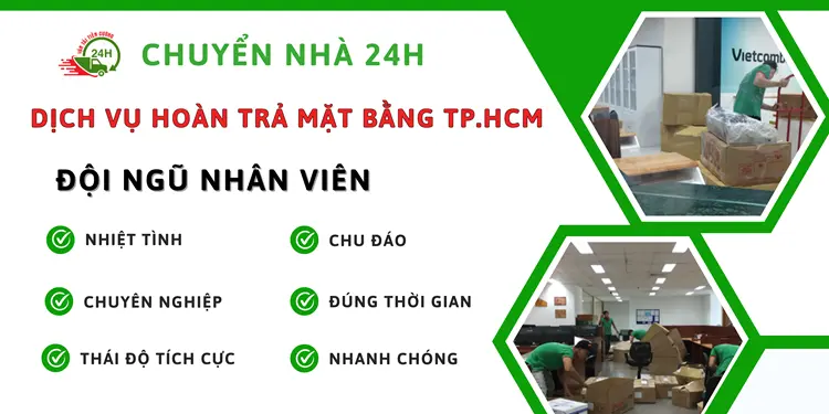 Đội ngũ nhân viên của đơn vị Chuyển Nhà 24H luôn luôn sẵn sàng phục vụ quý khách một cách tận tình nhất